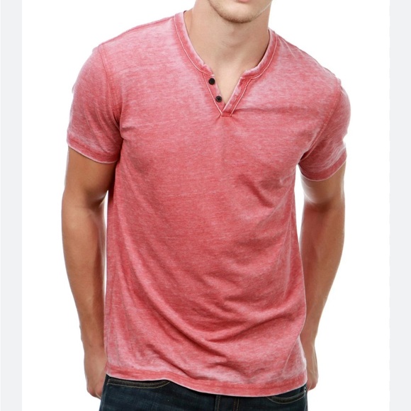 Lucky Brand Other - Lucky Brand Men’s Size L Pink Burnout Short Sleeves Henley Casual Light T-Shirt